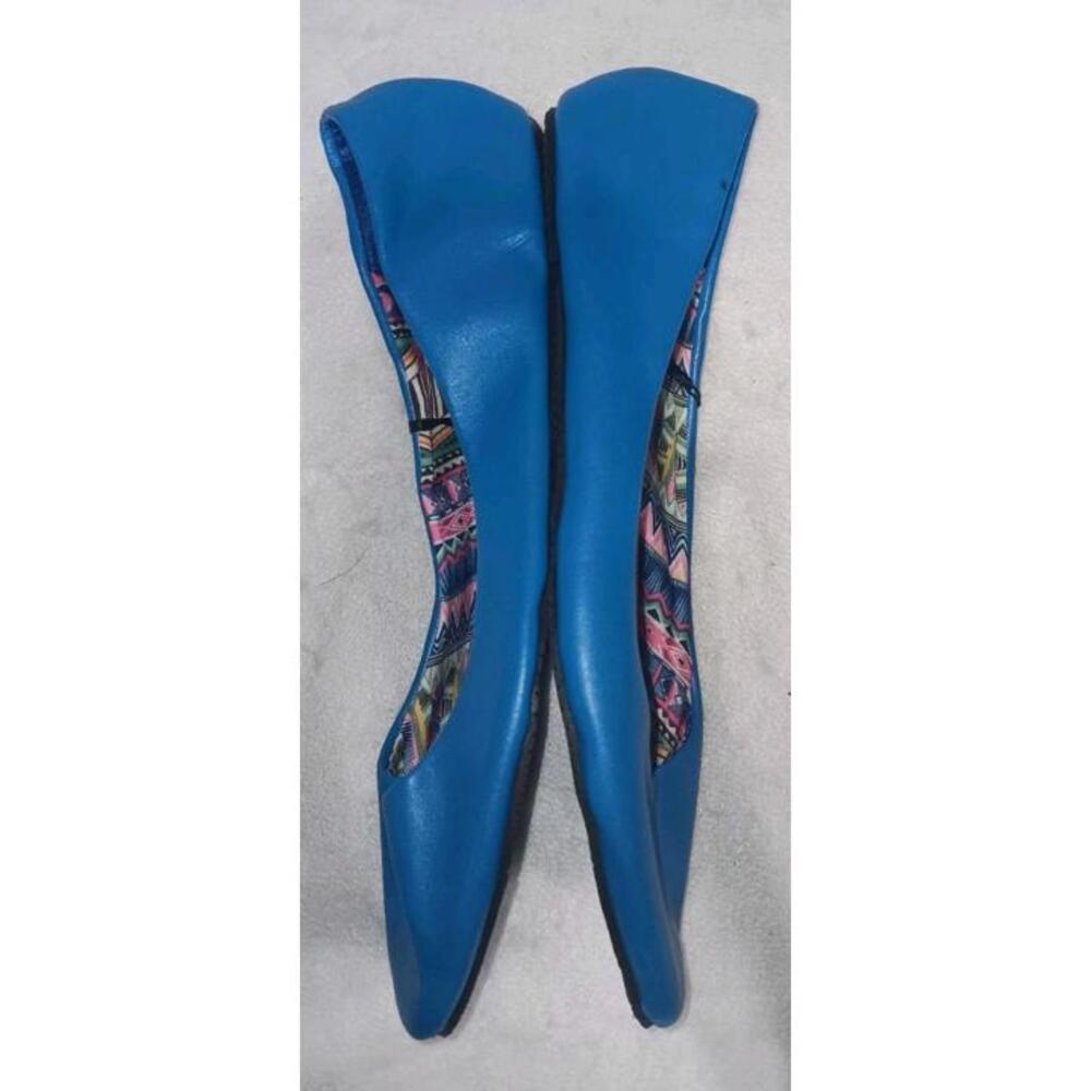 NWOT! Twister Slip In Step Out Lindsay Flats Womens Size 10 Blue Aztec Design - Picture 6 of 9